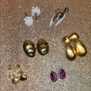 Vintage Gold Statement Earring lot
